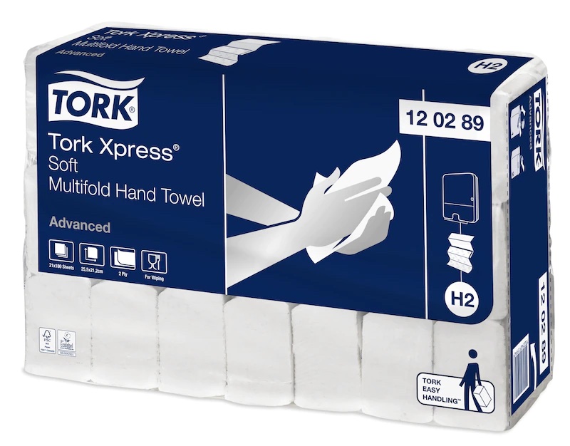 Prosoape hartie pliate 2 straturi tork xpress® soft multifold